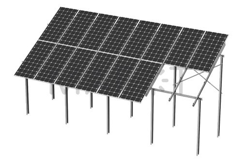 Konstrukcja gruntowa 2 podporowa - 2 moduły w pionie pod moduły bifacjalne