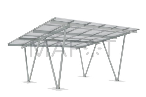 Carport aluminiowy 2-stanowiskowy z systemem odprowadzania wody
