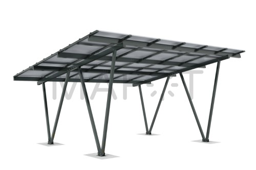 Carport aluminiowy 2-stanowiskowy z systemem odprowadzania wody - RAL 7016