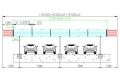 Carport aluminiowy 4-stanowiskowy VV - rysunek techniczny